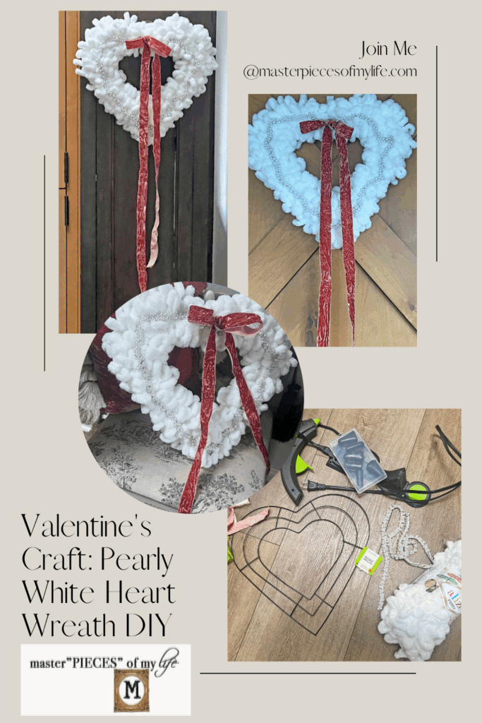 Valentine's Craft: Pearly White Heart Wreath DIY Dollar Tree