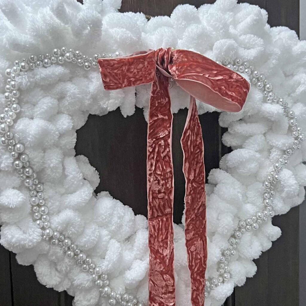 Valentine's Craft: Pearly White Heart Wreath DIY