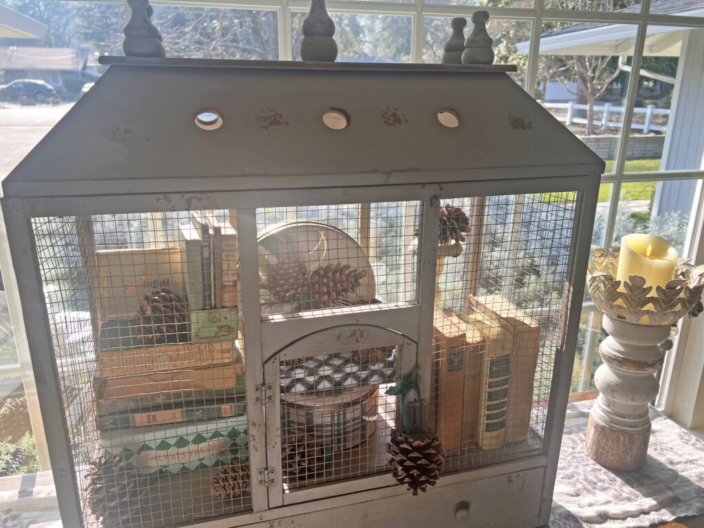 winter decor with Valentine's Decor: Heart Topiary Vignette