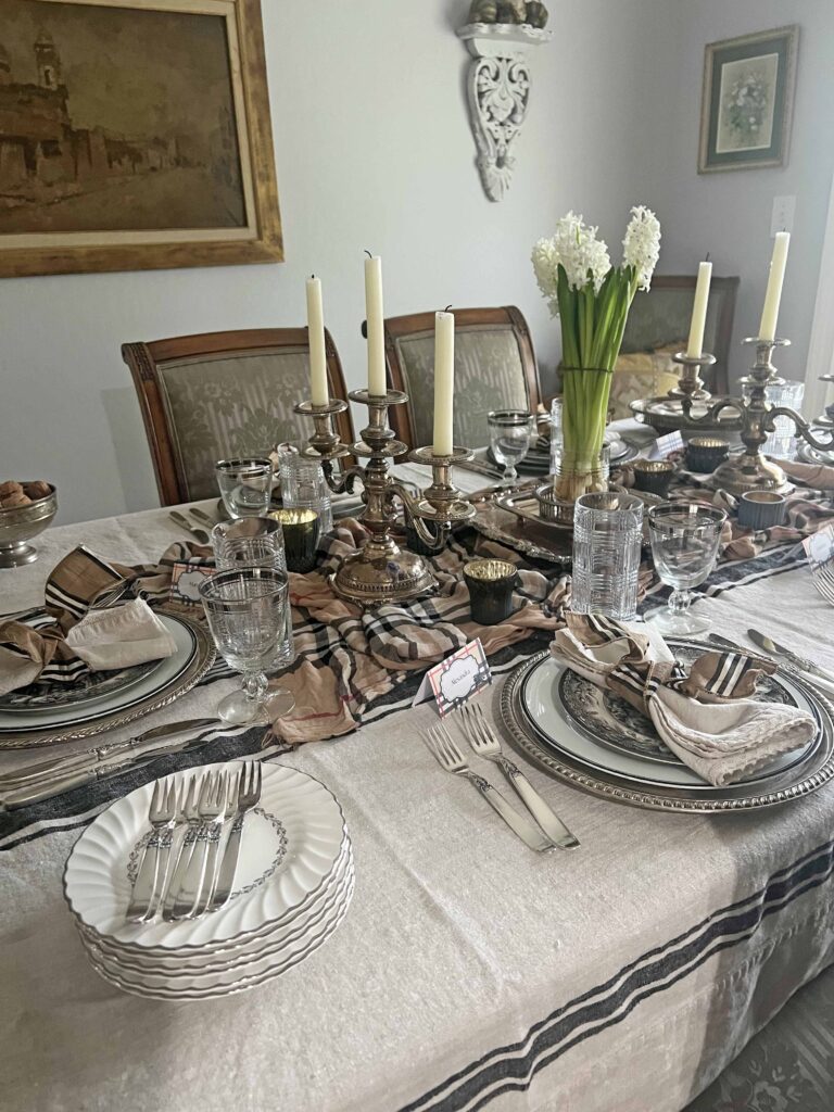 how to set a Burberry inspired table
