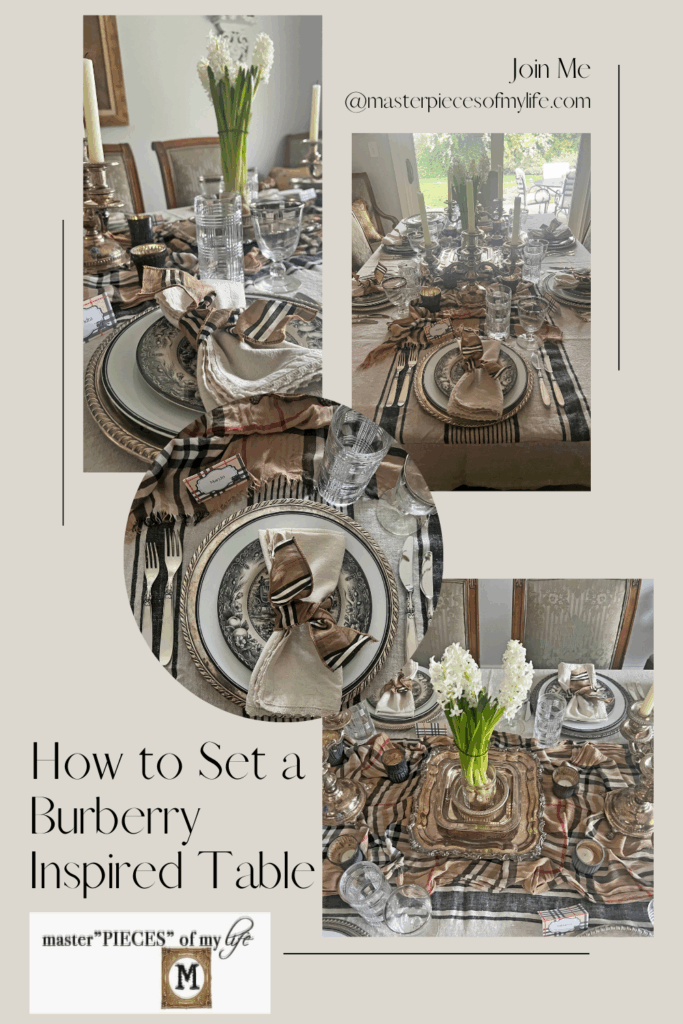 how to set a Burberry inspired table Pinterest