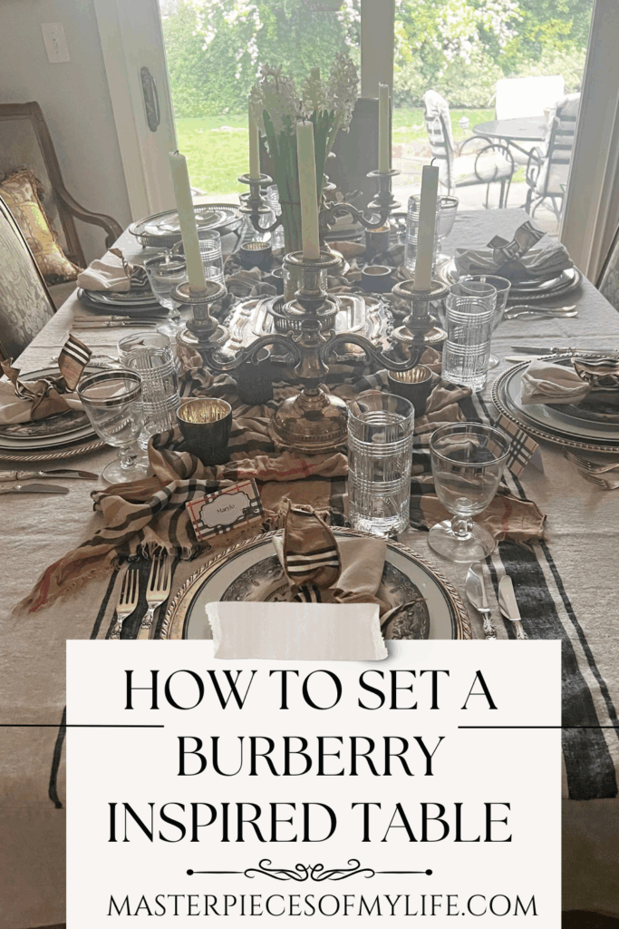 how to set a Burberry inspired table Pinterest