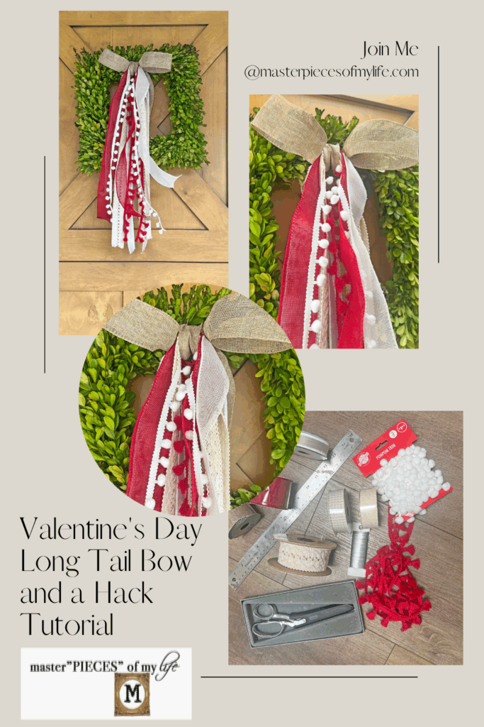 Valentine's Day long tail bow & a hack tutorial Pinterest