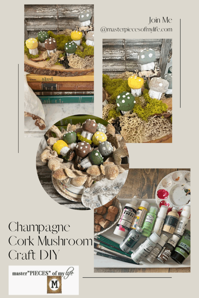 Champagne cork mushroom craft DIY Pinterest