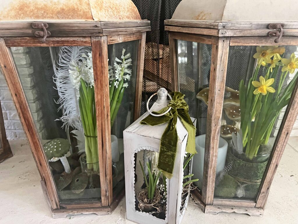 Spring bulb lantern decor ideas