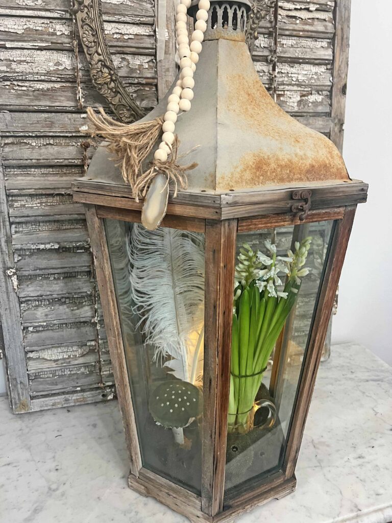 Spring bulb lantern decor ideas