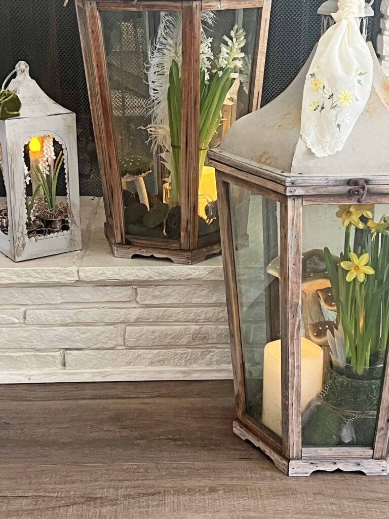 Spring bulb lantern decor ideas