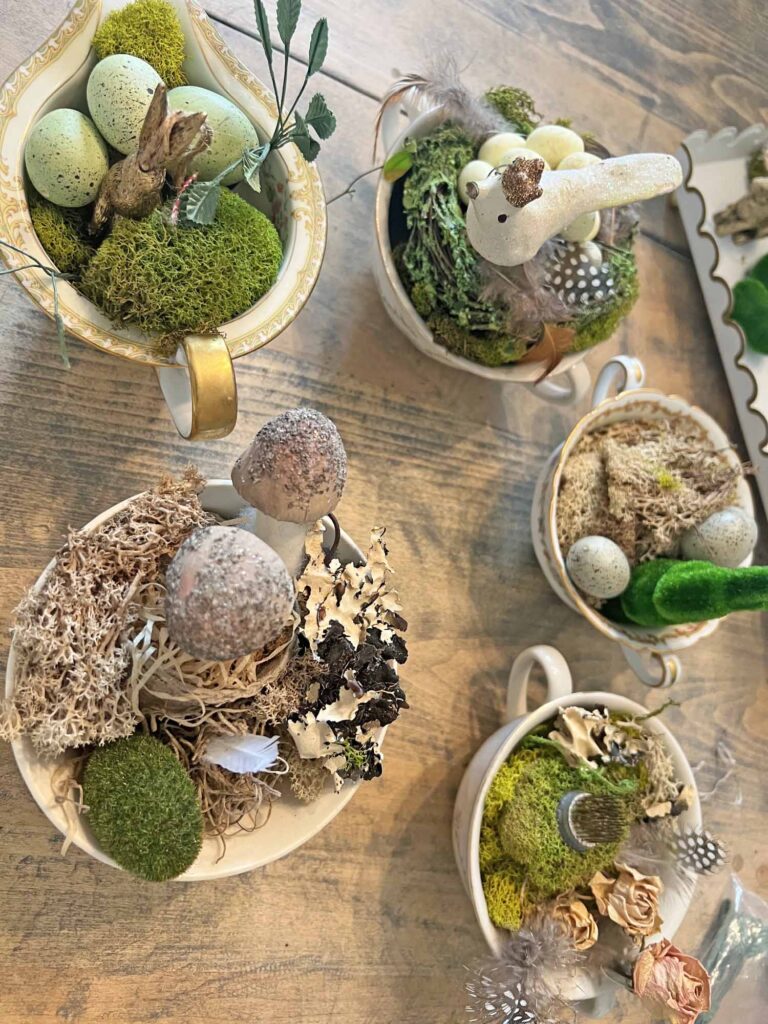 styling tips to transform thrifted porcelain pieces into Spring decor