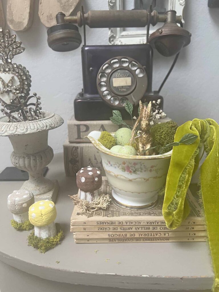 styling tips to transform thrifted porcelain pieces into Spring decor