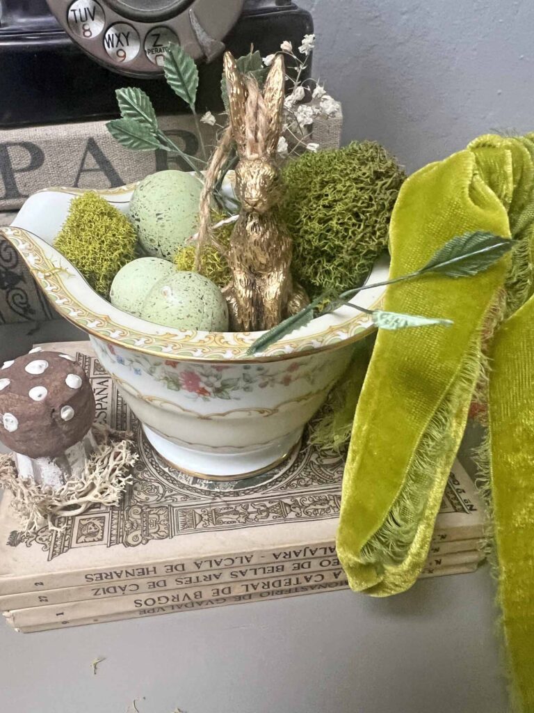 styling tips to transform thrifted porcelain pieces into Spring decor