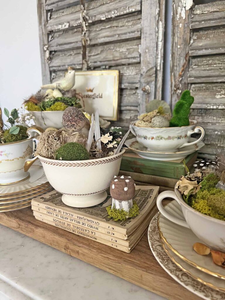 styling tips to transform thrifted porcelain pieces into Spring decor