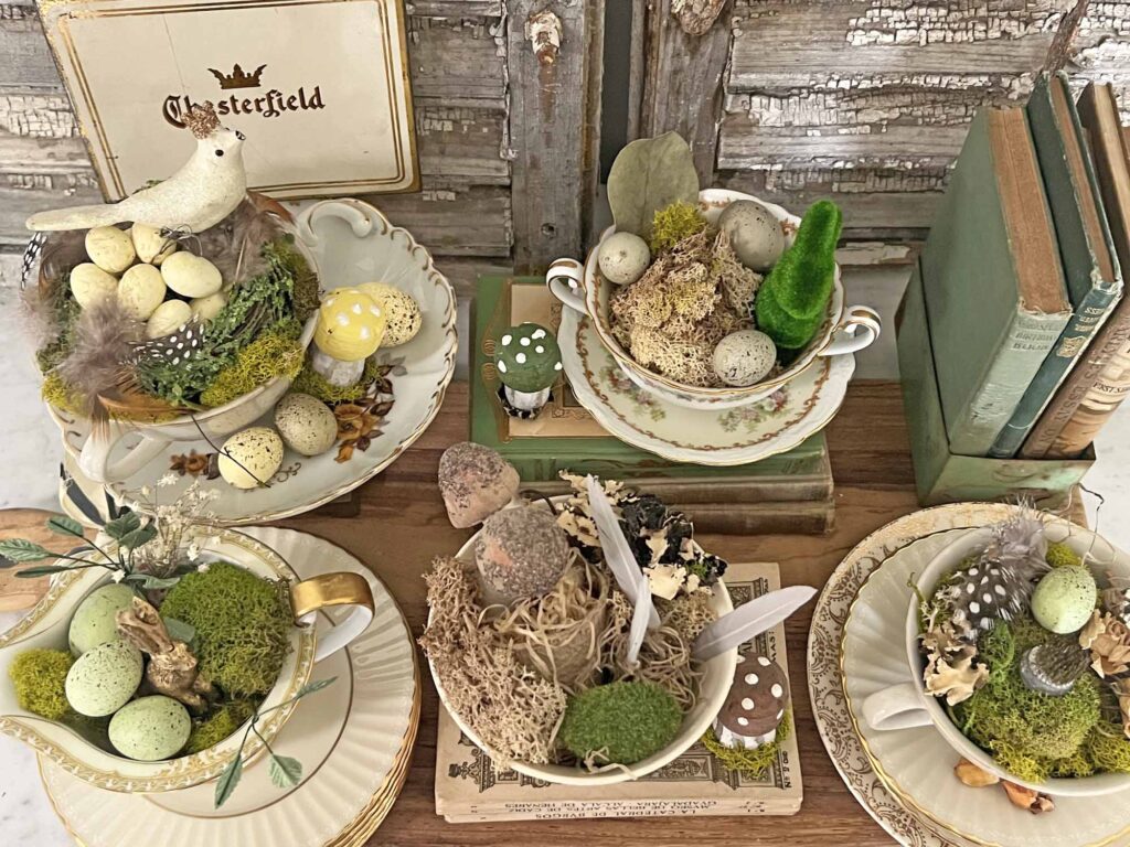 styling tips to transform thrifted porcelain pieces into Spring decor