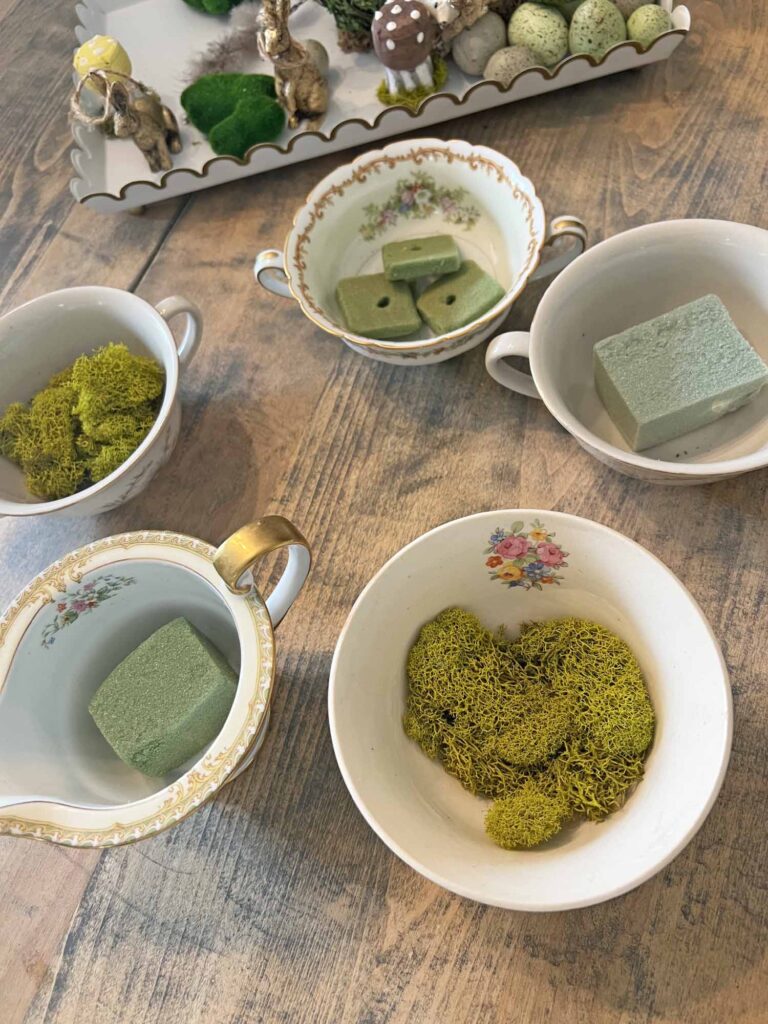 styling tips to transform thrifted porcelain pieces into Spring decor