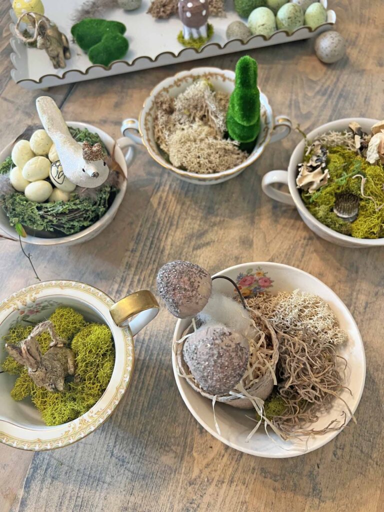 styling tips to transform thrifted porcelain pieces into Spring decor