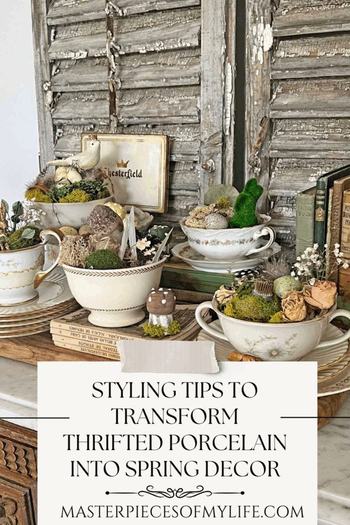 styling tips to transform thrifted porcelain pieces into Spring decor Pinterest