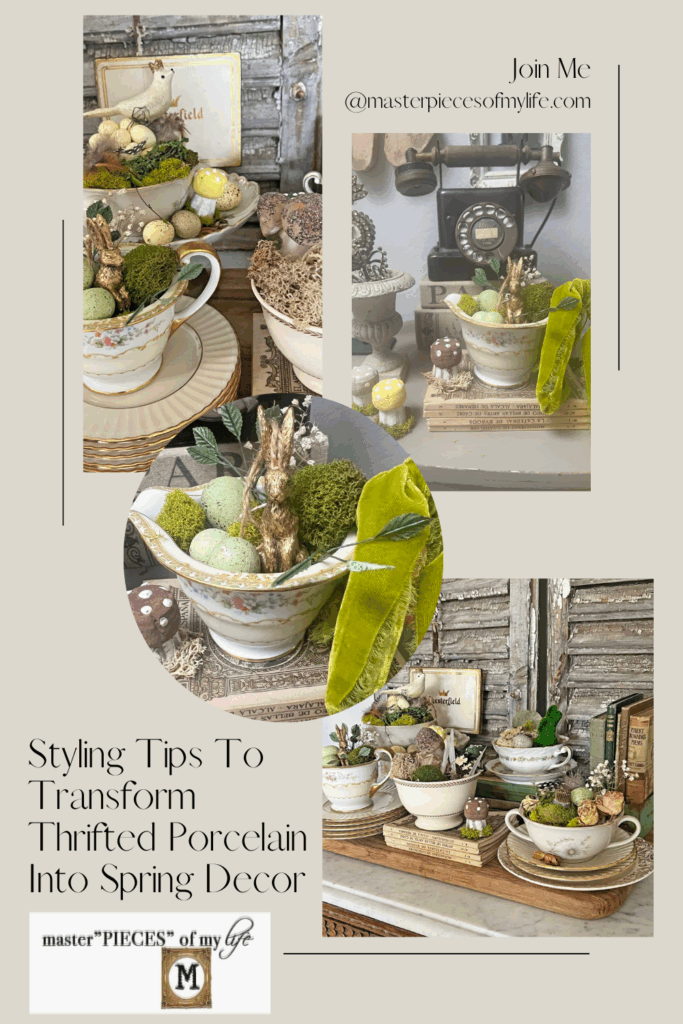 styling tips to transform thrifted porcelain pieces into Spring decor Pinterest