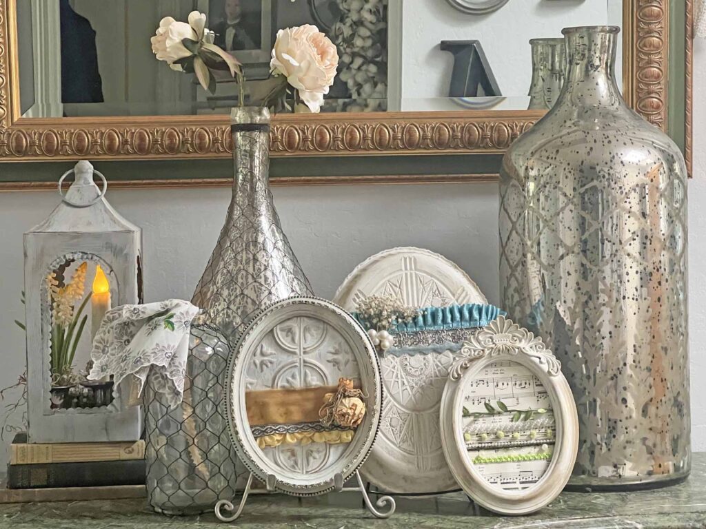 welcoming Easter foyer vignette