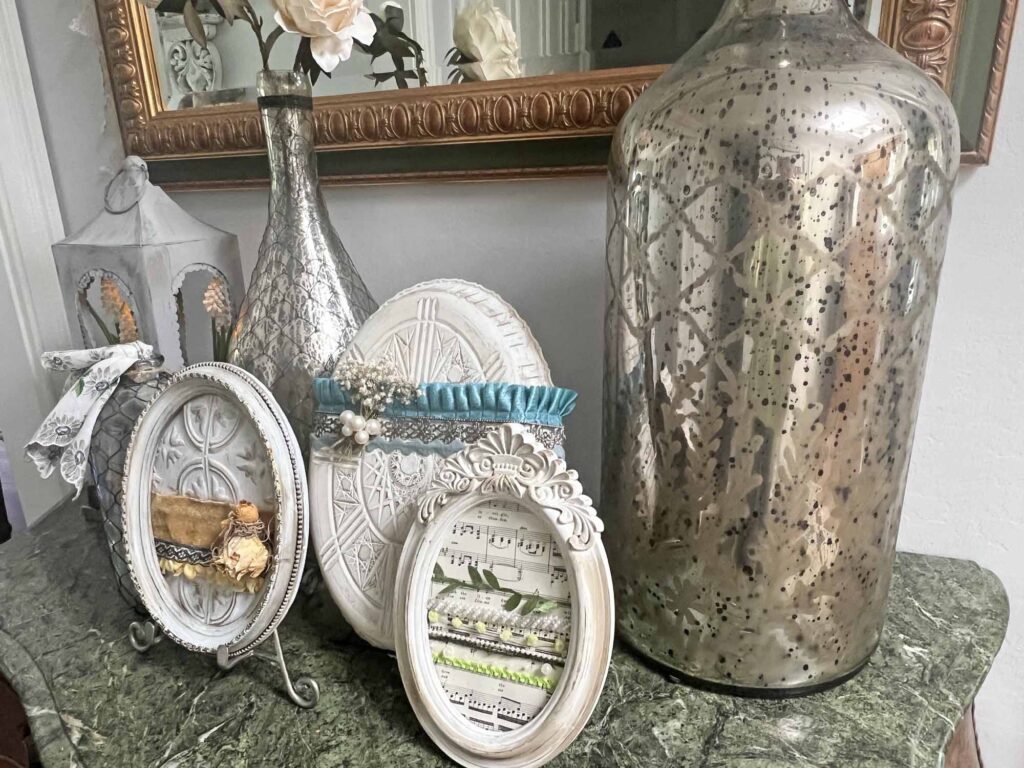 welcoming Easter foyer vignette