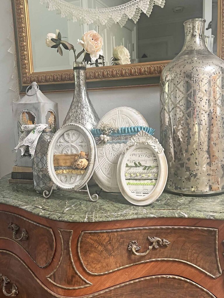 welcoming Easter foyer vignette