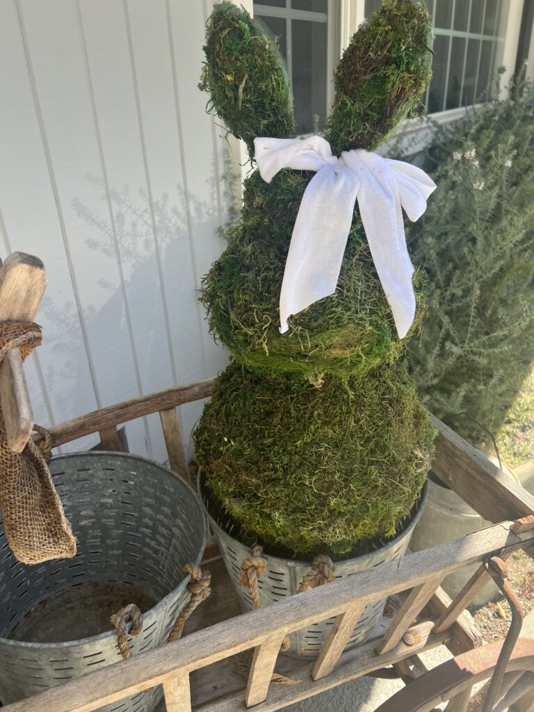 how to decorate a vintage goat cart for Easter