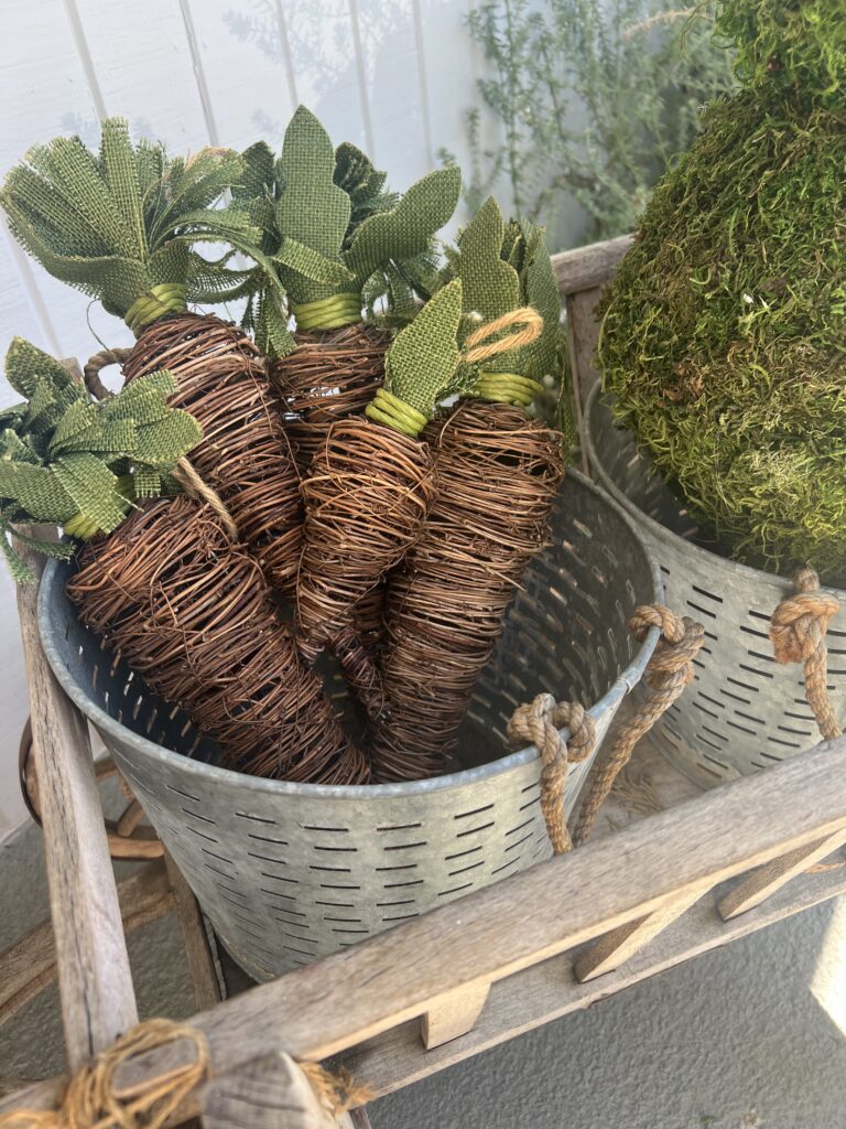 how to decorate a vintage goat cart for Easter