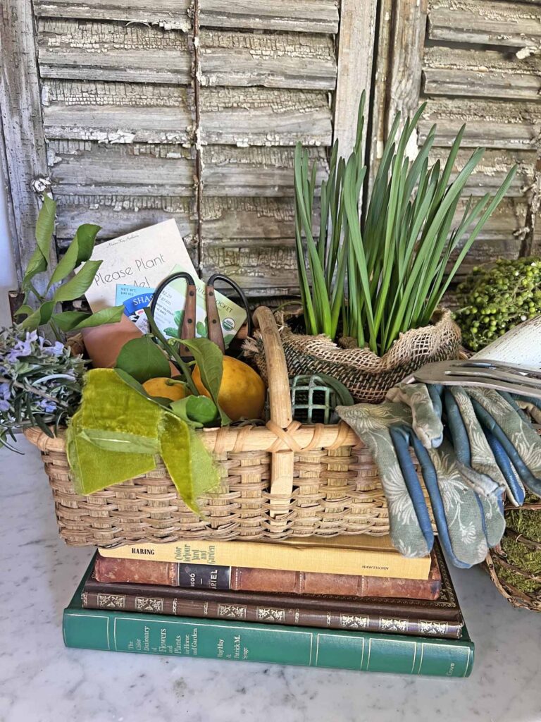 how to style a vintage spring basket