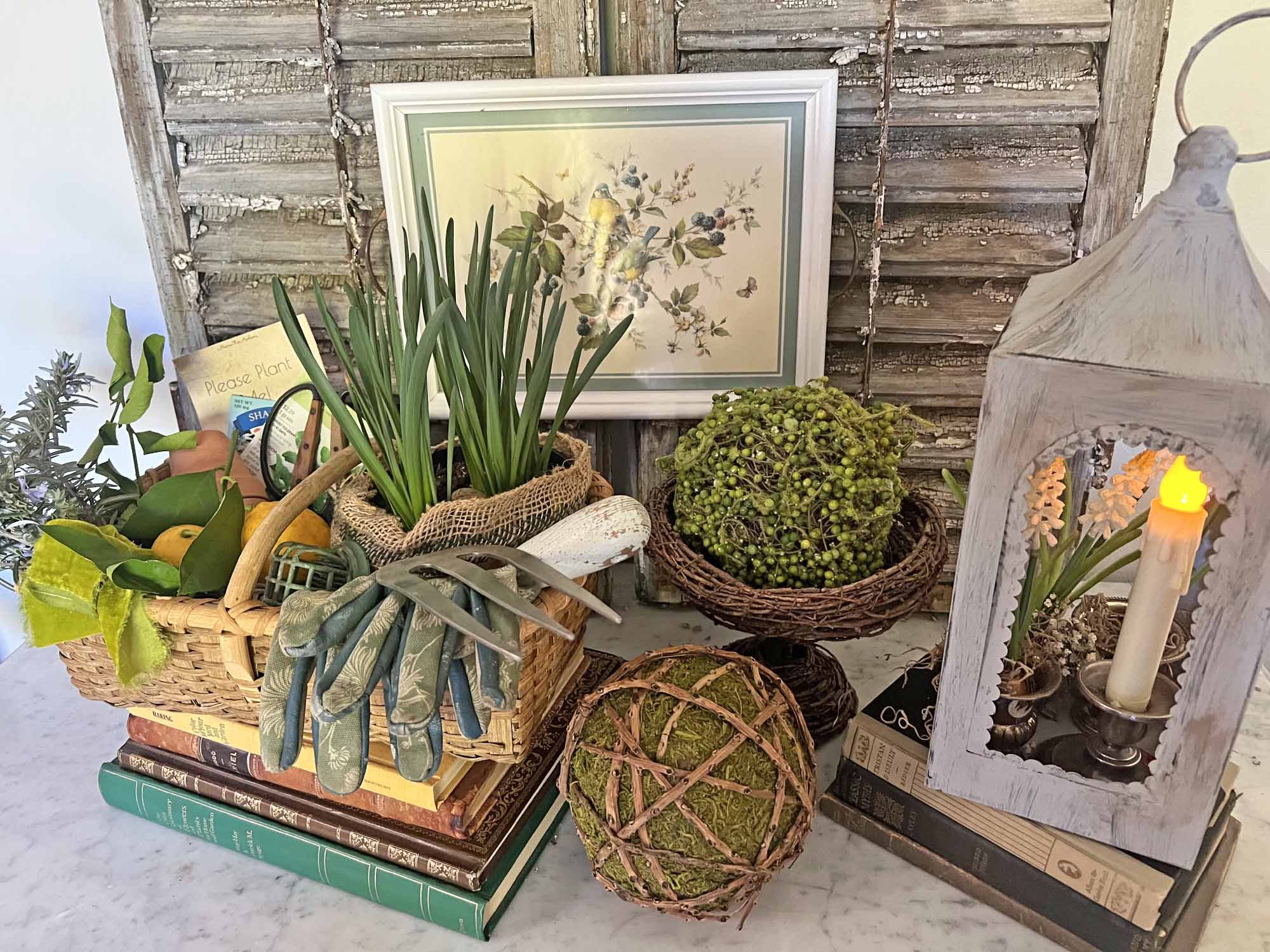 how to style a vintage spring basket