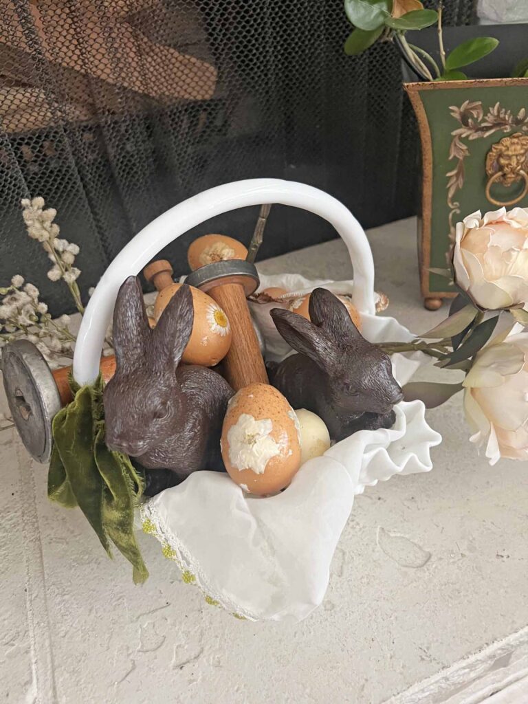 how to style a vintage spring basket