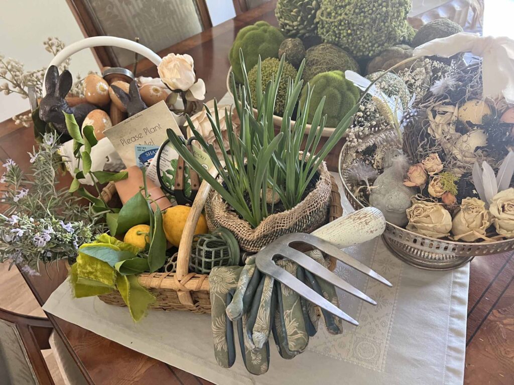 how to style a vintage spring basket