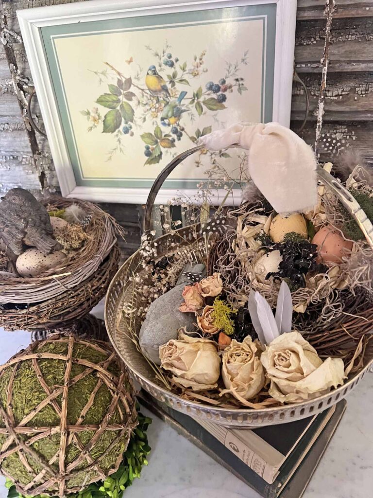 how to style a vintage spring basket