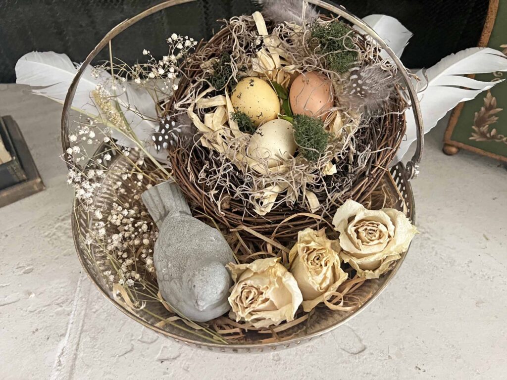 how to style a vintage spring basket