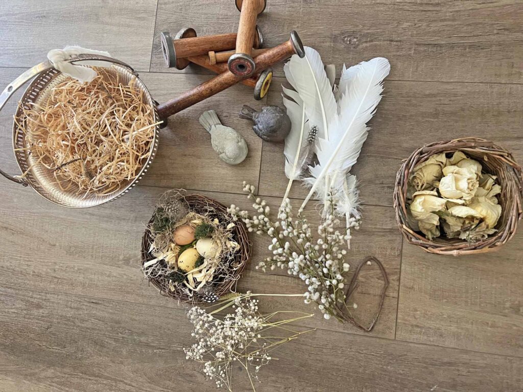 how to style a vintage spring basket