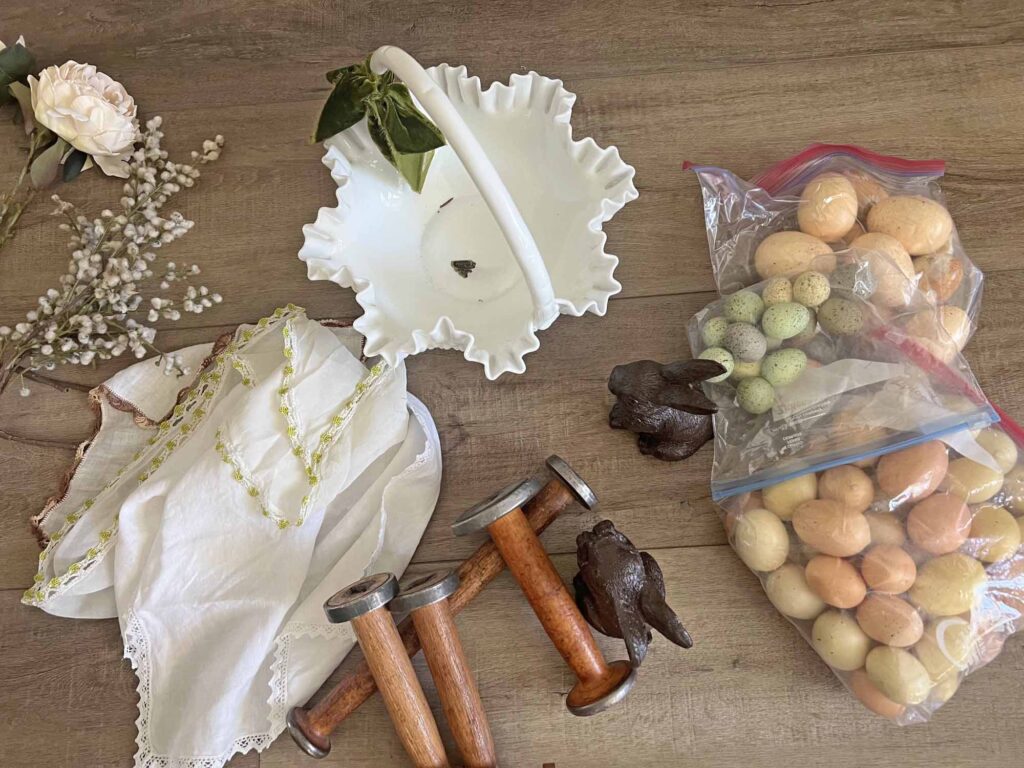 how to style a vintage spring basket