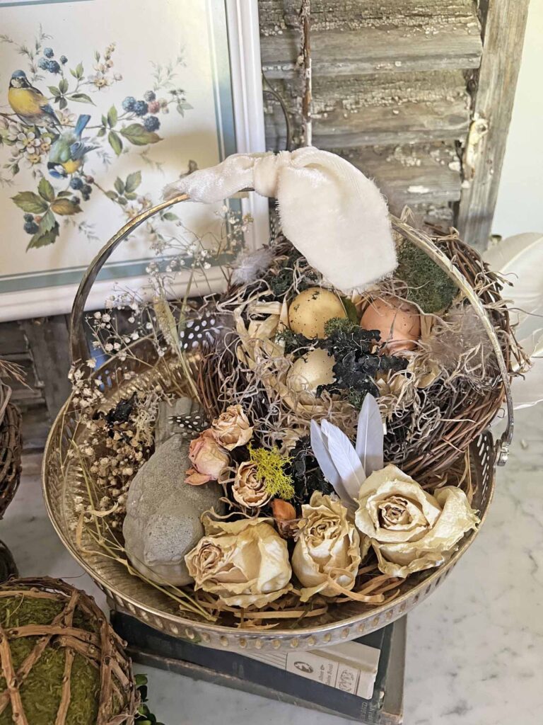 how to style a vintage spring basket