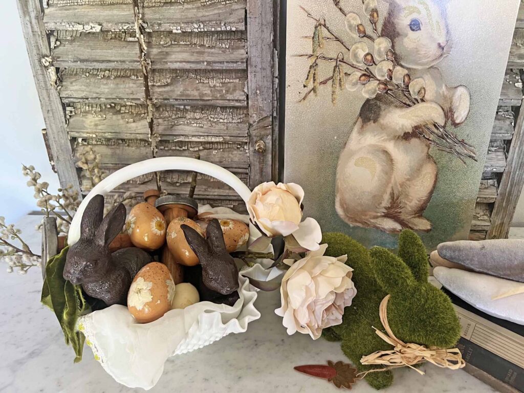 how to style a vintage spring basket