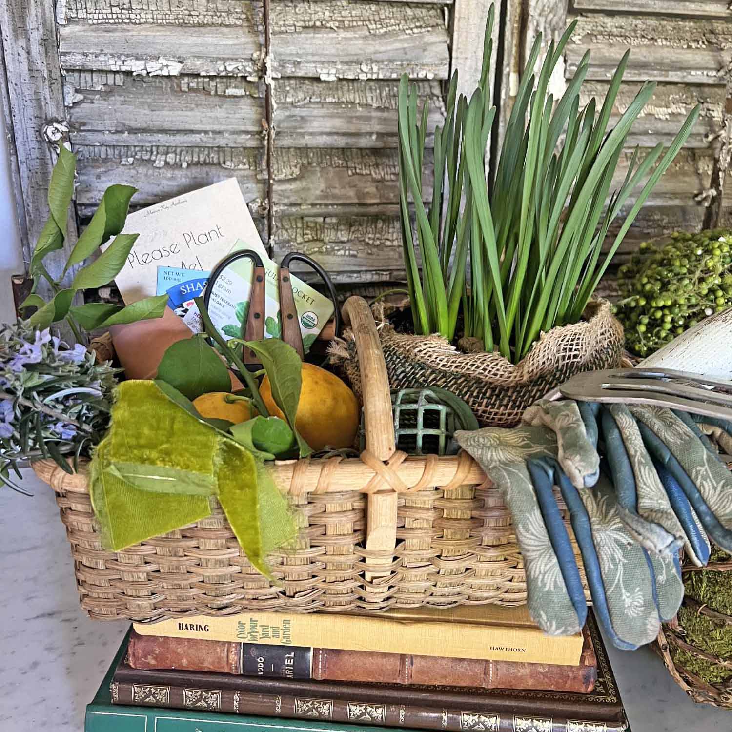 how to style a vintage spring basket