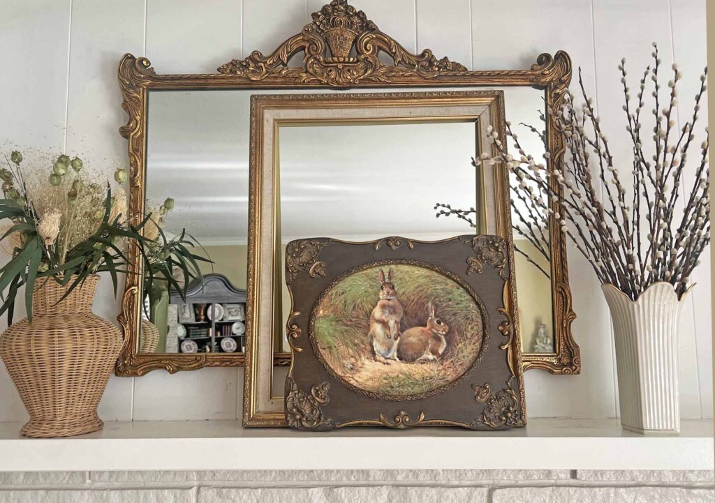 Spring Easter Mantel Decor Styling