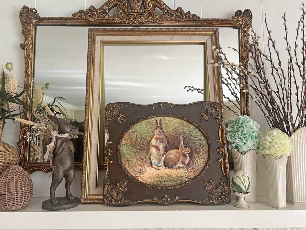 Spring Easter Mantel Decor Styling