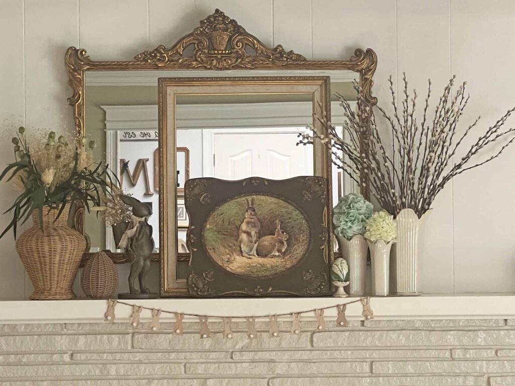 Spring Easter Mantel Decor Styling