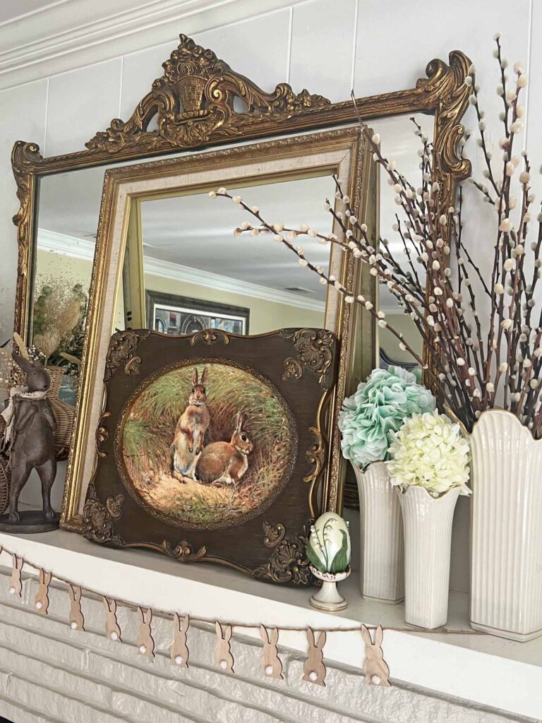 Spring Easter Mantel Decor Styling