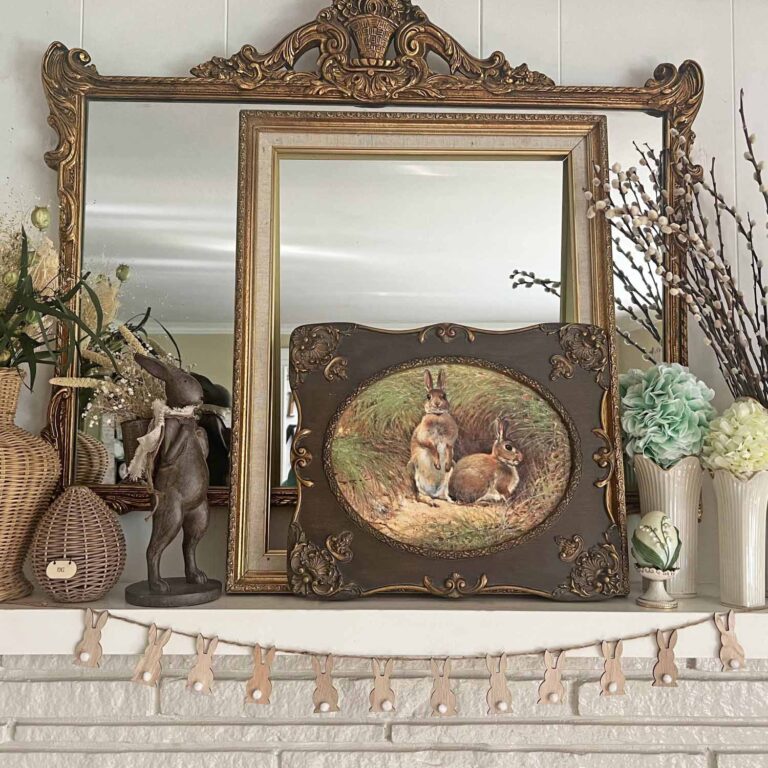 Spring Easter Mantel Decor Styling
