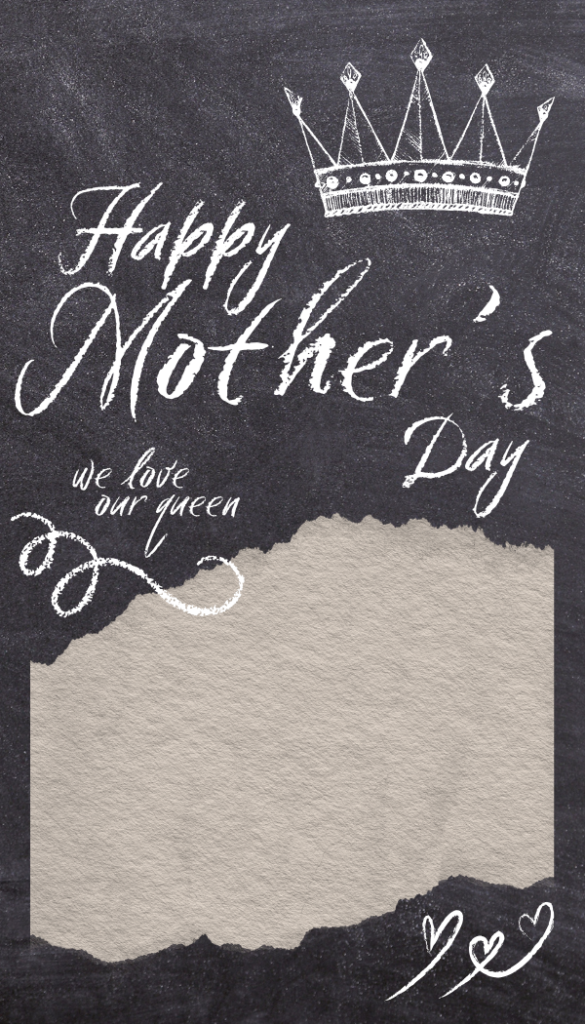 Mother's day free printable card rustic farmhouse chalkboard style