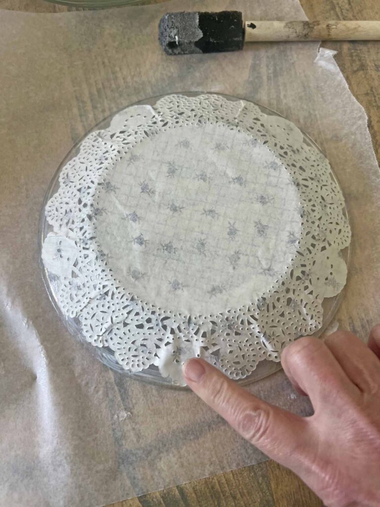 Doily Glass Plate DIY Hack removing wrinkles: Terrain inspiration at a fraction of the cost