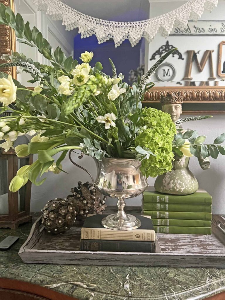 How to build an asymmetrical arrangement the easy way foyer display