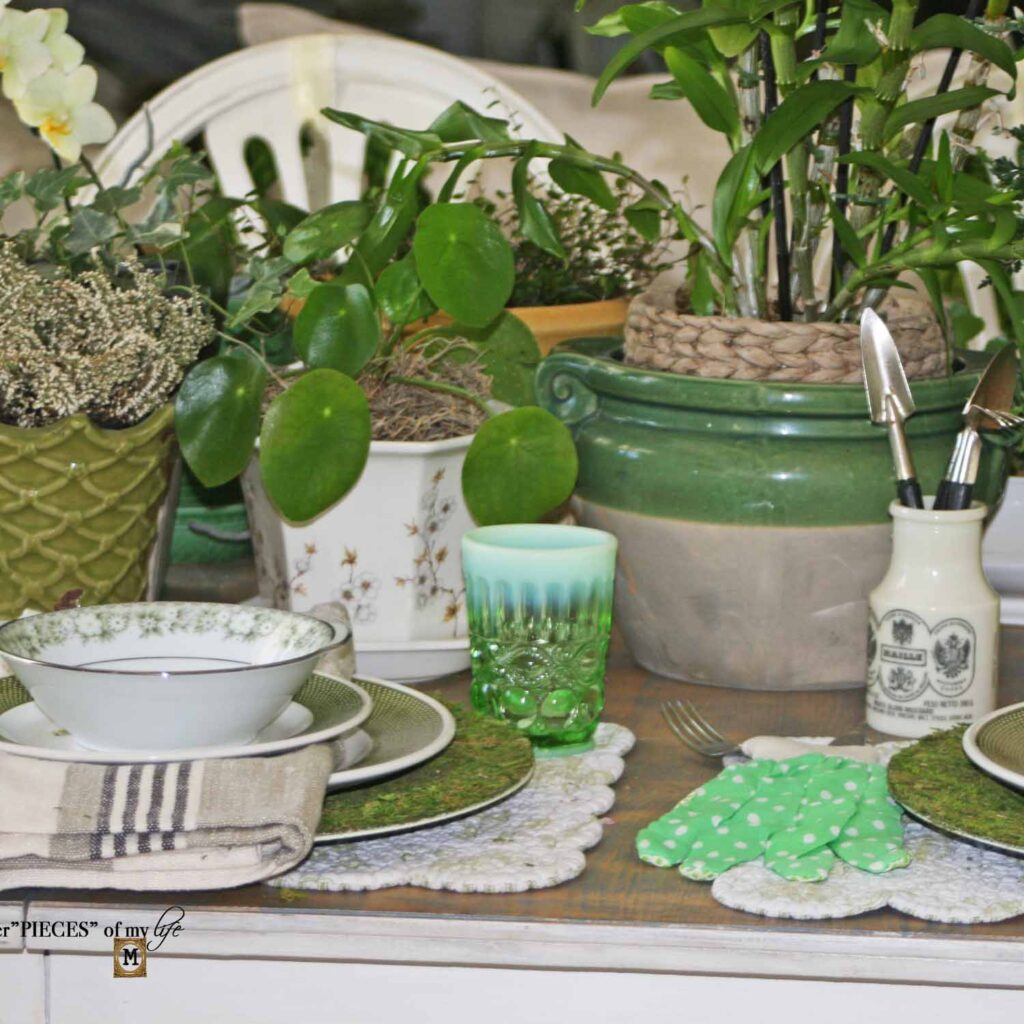 Garden Party Houseplant tablescape