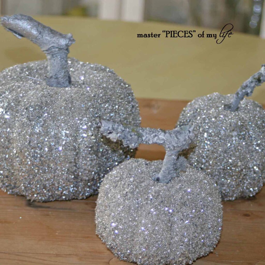 glitter pumpkins DIY Pottery Barn dupe