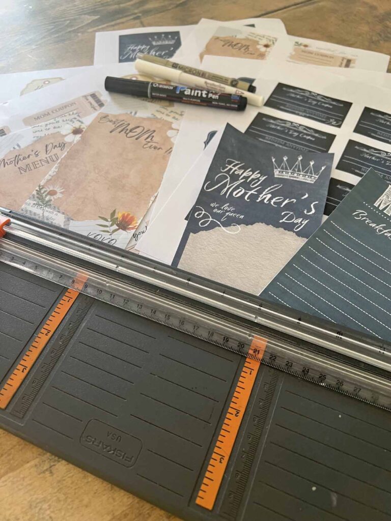 Mother's Day free printables cards coupons menus tags supplies