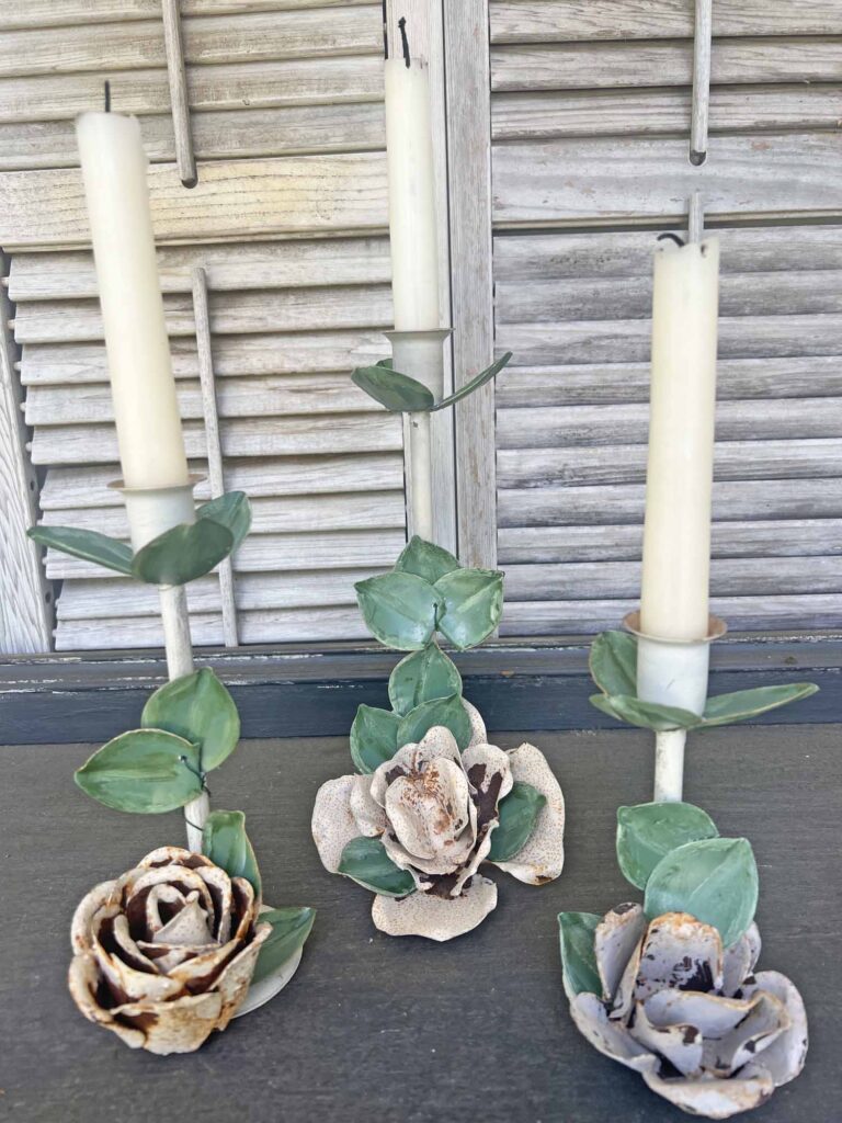 Learn How to Easily DIY the Floral Metal Tole Look: Anthropologie Inspired with candles