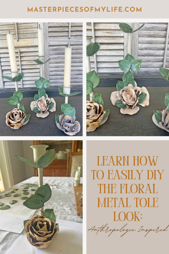 Learn How to Easily DIY the Floral Metal Tole Look: Anthropologie Inspired Pinterest