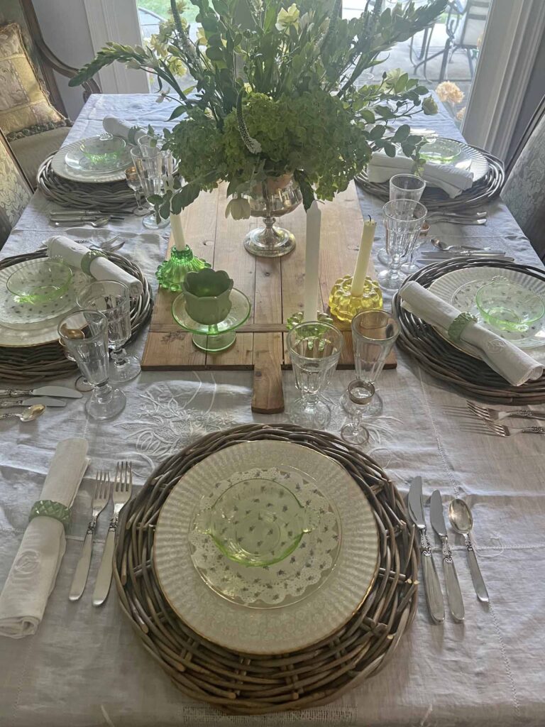 how to set a vintage inspired spring table full table